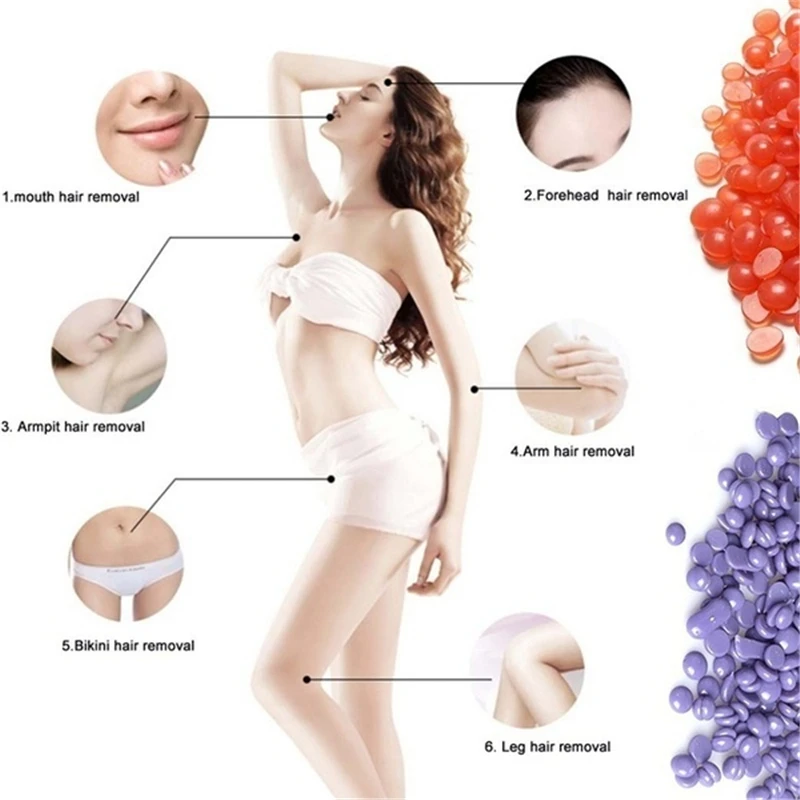 25g No Strip Depilatory Beans Hot Film Hard Wax Pellet Waxing Bikini Hair Removal Cream Beads 2