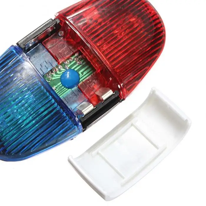 Perfect Newly Bicycle 6 Flashing LED 4 Sounds Police Siren Trumpet Horn Bell Bike Rear Light 9