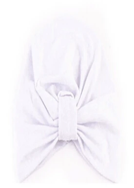 Одежда для новорожденных; детское платье с бантом; шапка для малышей; милая Удобная Больничная однотонная облегающая 7 видов стилей из искусственного шелка; Шапка-бини; популярная шапка Pudcoco - Цвет: Белый