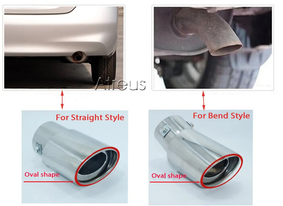 Car Exhaust Muffler Pipe For Ford Focus 2 3 Mazda 2 3 6 Hyundai solaris accent i30 Citroen C2 C4 Peugeot 207 307 408 Accessories