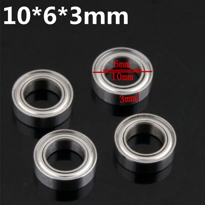 4 Pieces RC Car Parts 6*10*3mm Ball Bearings For 1/18 Scale Models