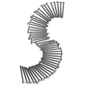 

50Pcs M2x20mm Phillip Plain Screws Bolt Long Stainless Steel Machine Screw Fasteners Cross Recessed Phillips Machine Repair Tool