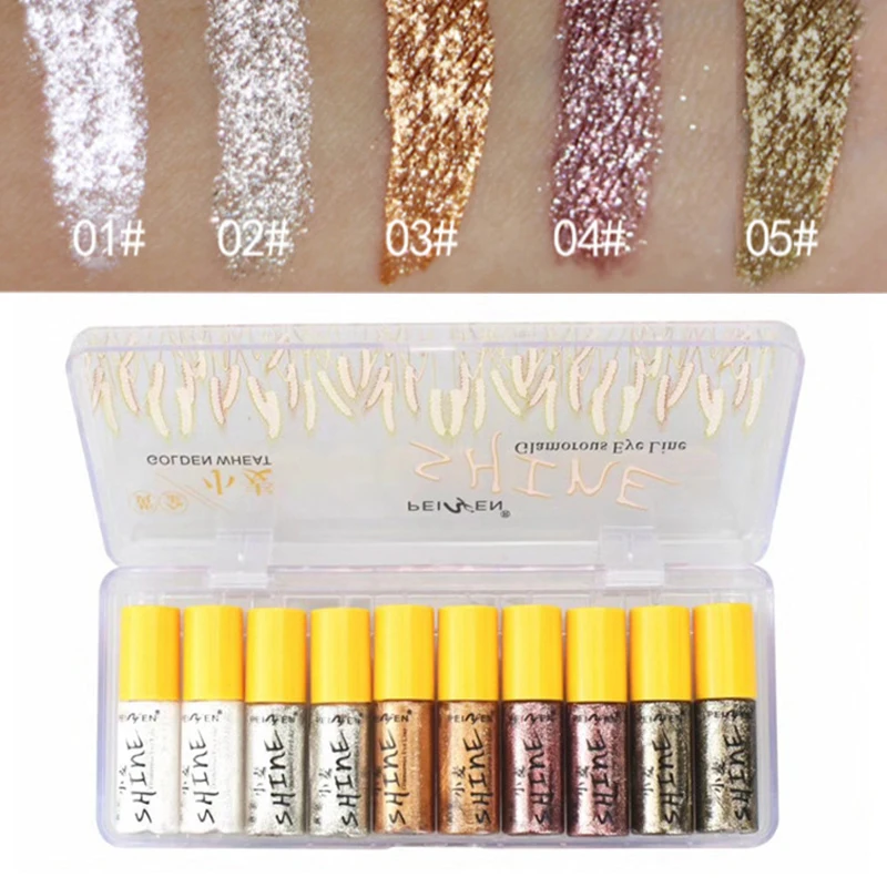 

New eyeshadow PNF gold wheat shiny eyeliner silky waterproof durable long-lasting fashion dynamic brilliant cosmetic glossP5013