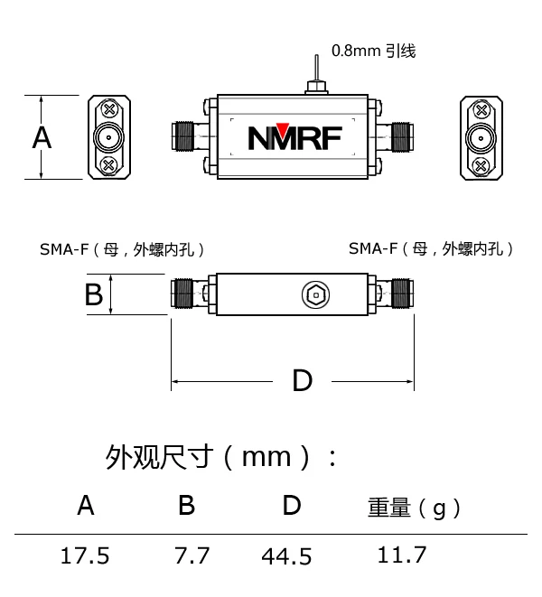 0,01-4 GHz SMA RF коаксиальный T-type смещение ультра-маленький