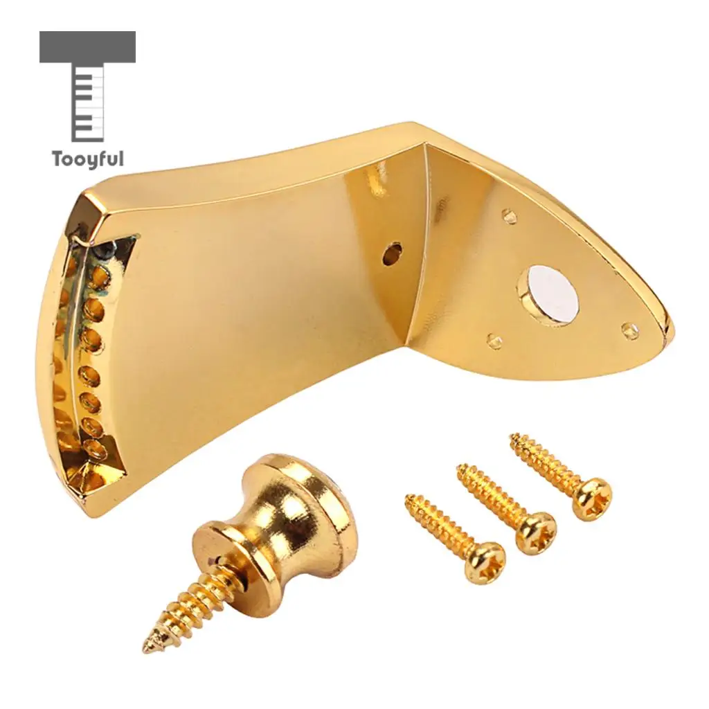 Tooyful Zinc Alloy Triangle 8 Strings Guitar Mandolin Tailpiece w/Screws Strap Buttons Parts