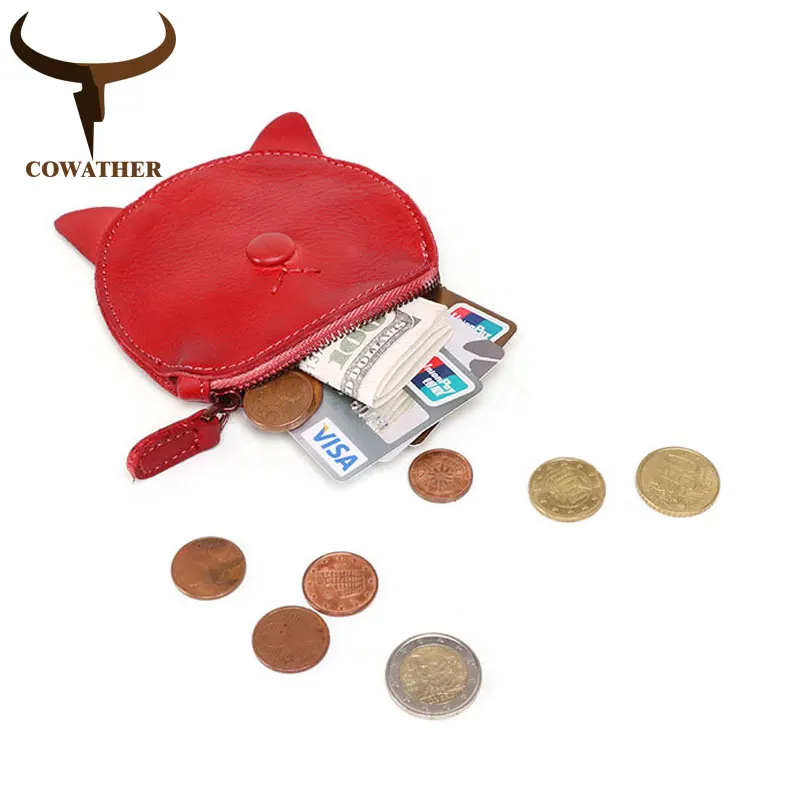 

COWATHER 2019 new design high quality coin purse top cow genuine leather fashion mini bags women small bag QK048 free shipping