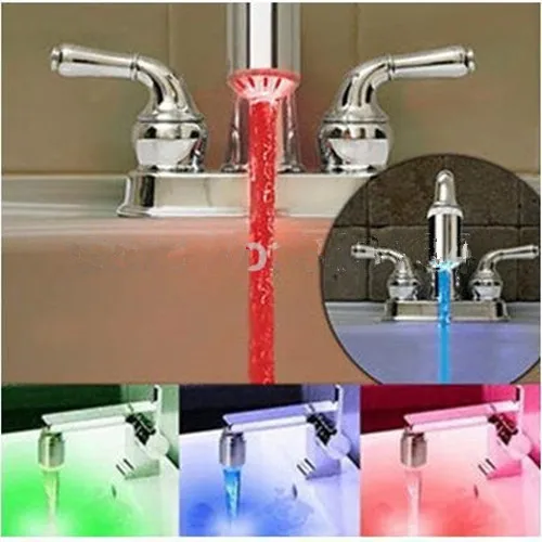 Элегантный Светодиодный водопроводный кран поток света 7 цветов меняющаяся душевая водопроводной кран TE