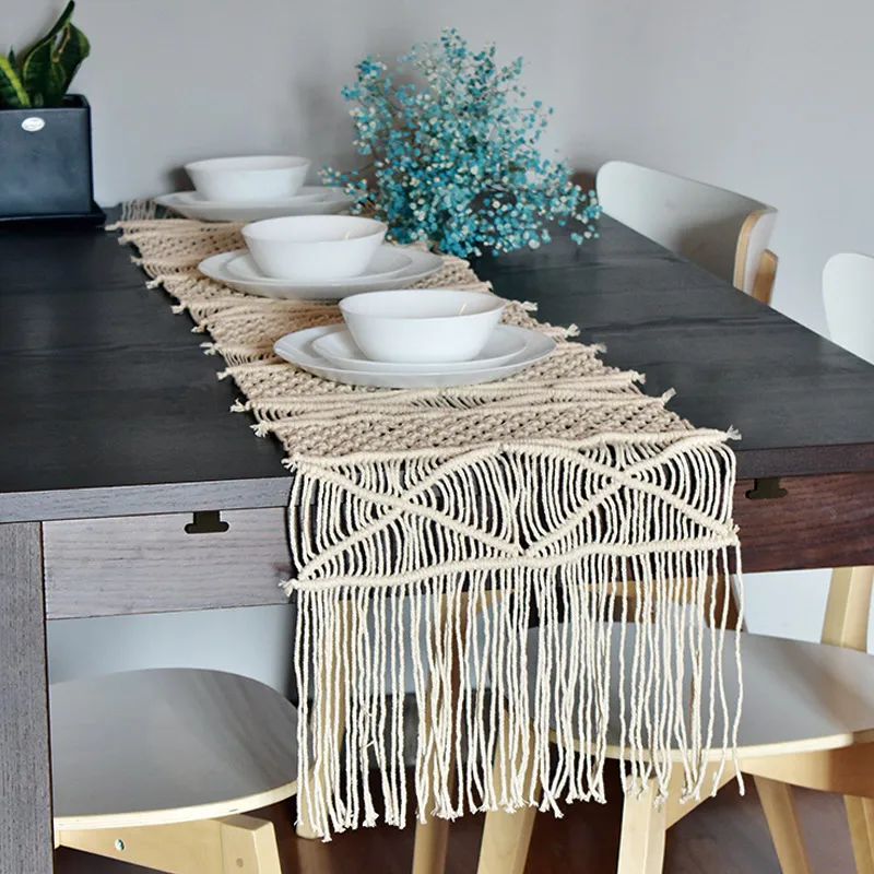 

Custome Table runner - handmade macrame runner custom Size - Wedding Home Decor Dining Kitchen table wares