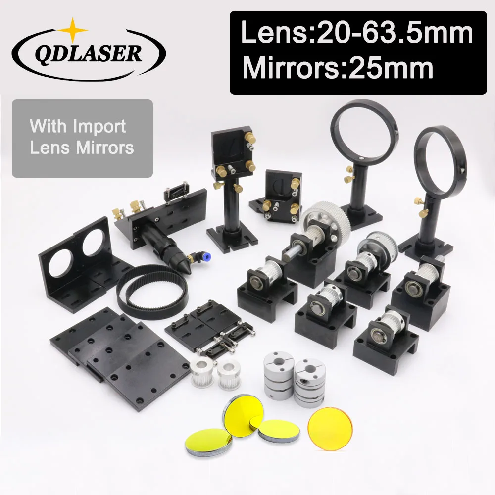 

CO2 Laser Kit Spare Parts Components for DIY CO2 Laser Cutter With Focus Lens 20-63.5mm & Mirror 25MM