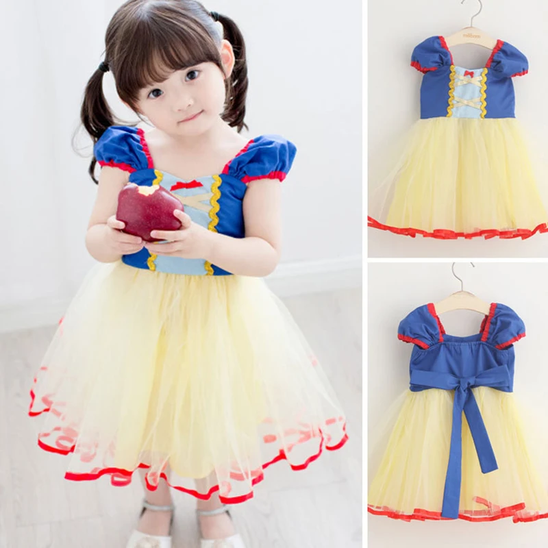 

Girls Snow White Princess Dress Cute Baby Spring Summer Clothing Kids Birthday Carnival Party Cosplay Gift