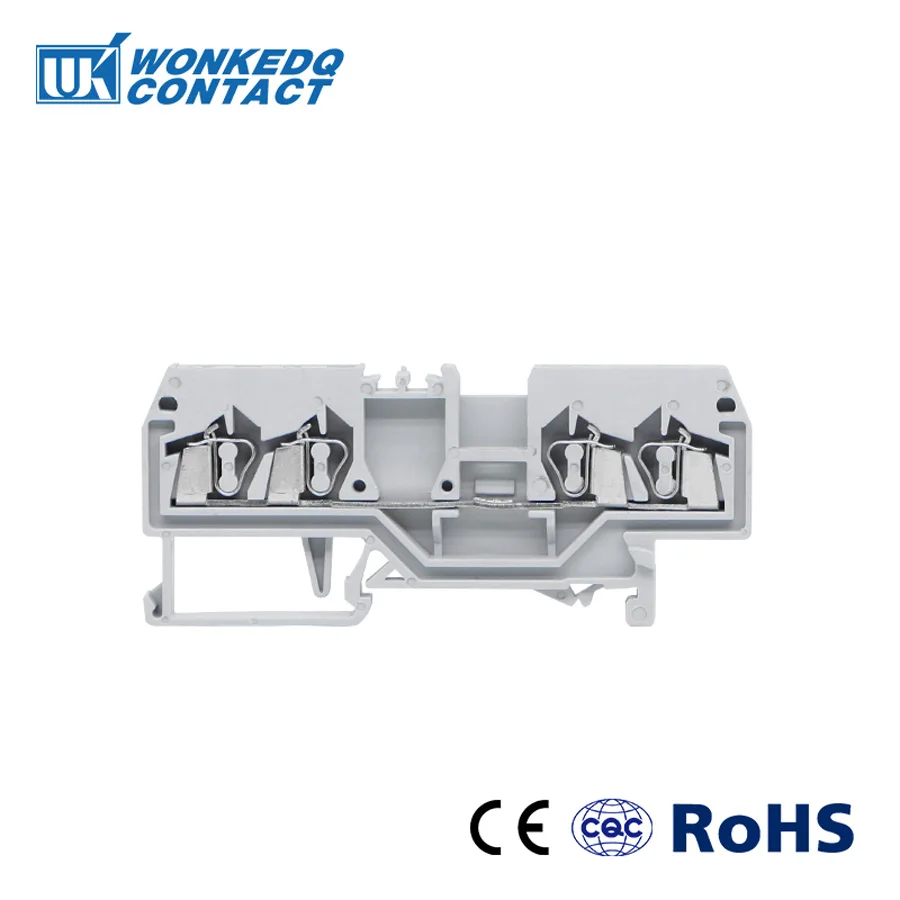

10Pcs 280-833 Instead of WAGO Connector DIN Mount Spring Cage Connection Terminal Blocks 4 Conductor through