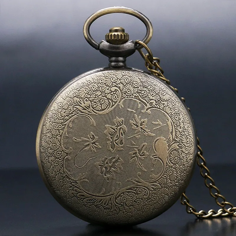 Винтаж бронзовый орел кварцевые карманные часы цепочки и ожерелья кулон для мужчин для женщин Подарки P221