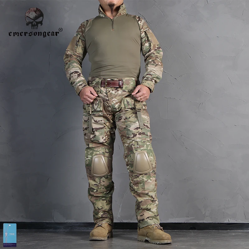 

Emersongear Frog Suit Combat Uniform Suit Tactical Shirt & Pants With Knee Pads Elbow Pads Emerson EM2711 Multicam