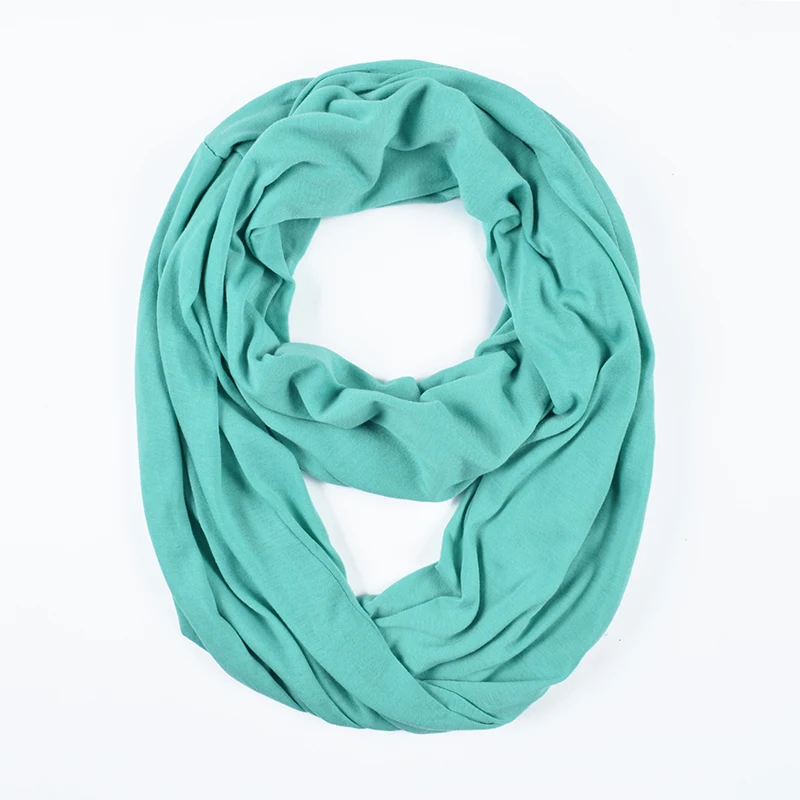 Шарфы унисекс с петлей для женщин и девочек, легкий шарф-трансформер с карманами на скрытой молнии, эластичный шарф для поездок - Цвет: AA10129 light green