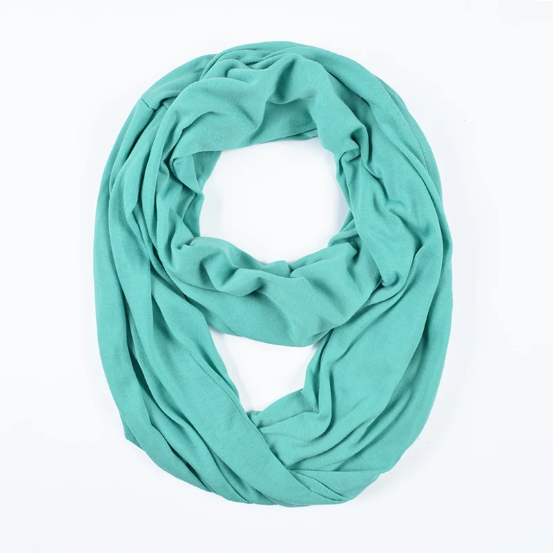 AA10129 light green Шарфы унисекс с петлей для женщин и девочек, легкий шарф-трансформер с карманами на скрытой молнии, эластичный шарф для поездок - Цвет: AA10129 light green