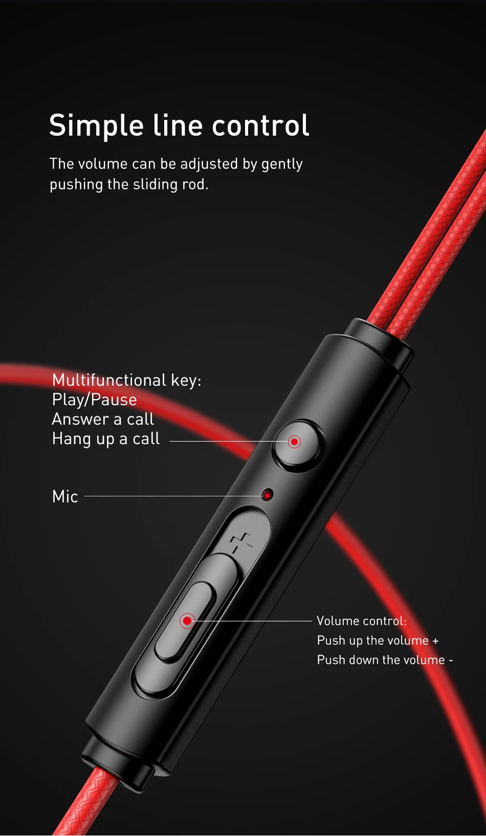 Baseus проводные наушники-вкладыши музыкальные стерео наушники для iPhone samsung Xiaomi с микрофоном Игровые наушники для телефона компьютера