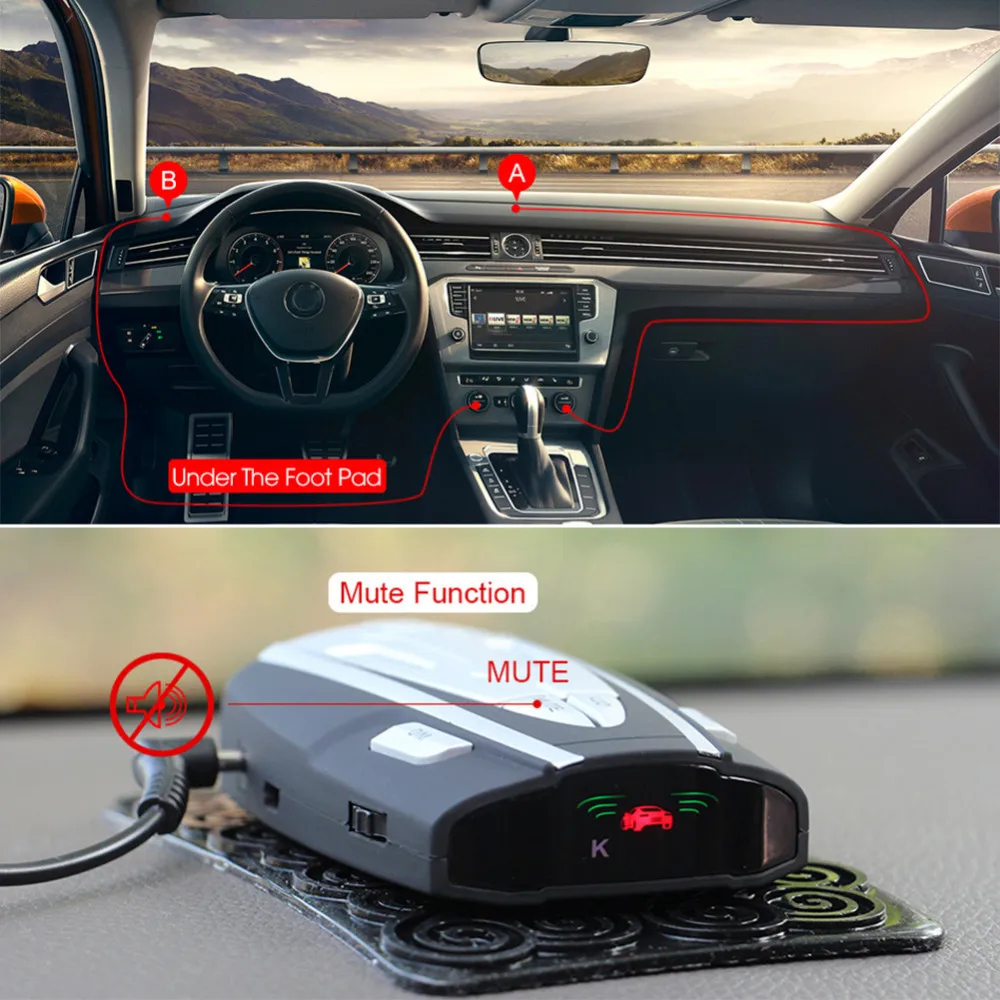 Car Radar Detector Flow Velocity Velocimeter Radar Alarm Voice Broadcast Switch English And Russian Radar Signal Detection
