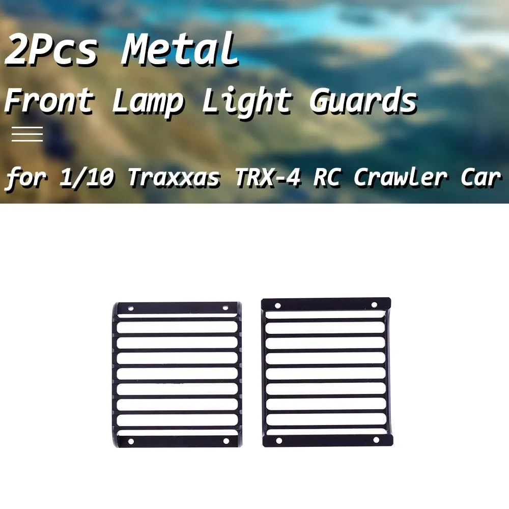 

2Pcs Metal Front Lamp Light Guards Headlight Cover Guard Grille Protector for 1/10 TRX-4 RC Crawler Climbing Car