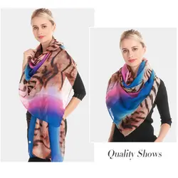 F & U 6 видов цветов модные женские туфли шарф с леопардовым принтом длинные мягкие Обёрточная бумага дамы полиэстер шарфы роскошный платок