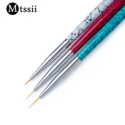 Mtssii 3 шт УФ-гель Кисть комплект ногтей Рисунок Живопись Pen Liner кисть с акриловой ручкой Nail Art Pen маникюрный набор инструментов