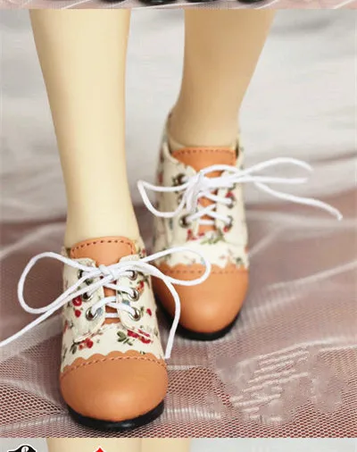 

Pretty Orange Floral Shoes for BJD Girl 1/4 MSD Doll Shoes SW22A