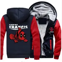Usa größe männer frauen deadpool fisch reißverschluss jacke sweatshirts verdicken hoodie mantel clothing casual