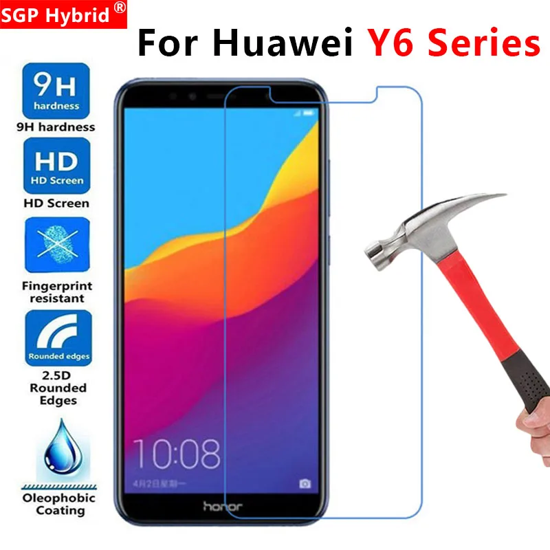 

For huawei y6 glass prime 2018 tempered glas on y 6 ii pro 2017 screen protector protective 6y y6prime y6pro y62017 film 9h