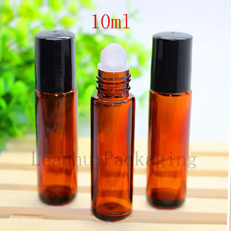 Buy 10ml 24pc brown roll on glass bottle essential oil Roll on perfume glass