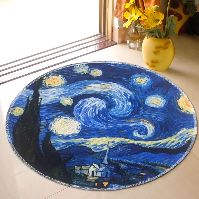 

Round Geometric Carpet Rugs Children's Room Play Area Rug Baby Bedside Indoor Doormat Floor Chair Mat Large Carpets Living Room