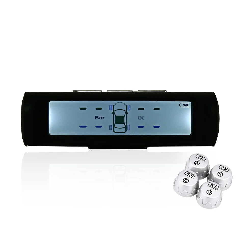 

TP880 Auto TPMS Solar Energy Tire Pressure Monitoring System Car Tyre Temperature Alarm With 4 External Sensors LED Anti-Thef