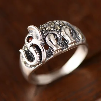 

wholesale Thai silver restoring ancient ways is the elephant Mosaic mark the barren woman silent ring can be activity