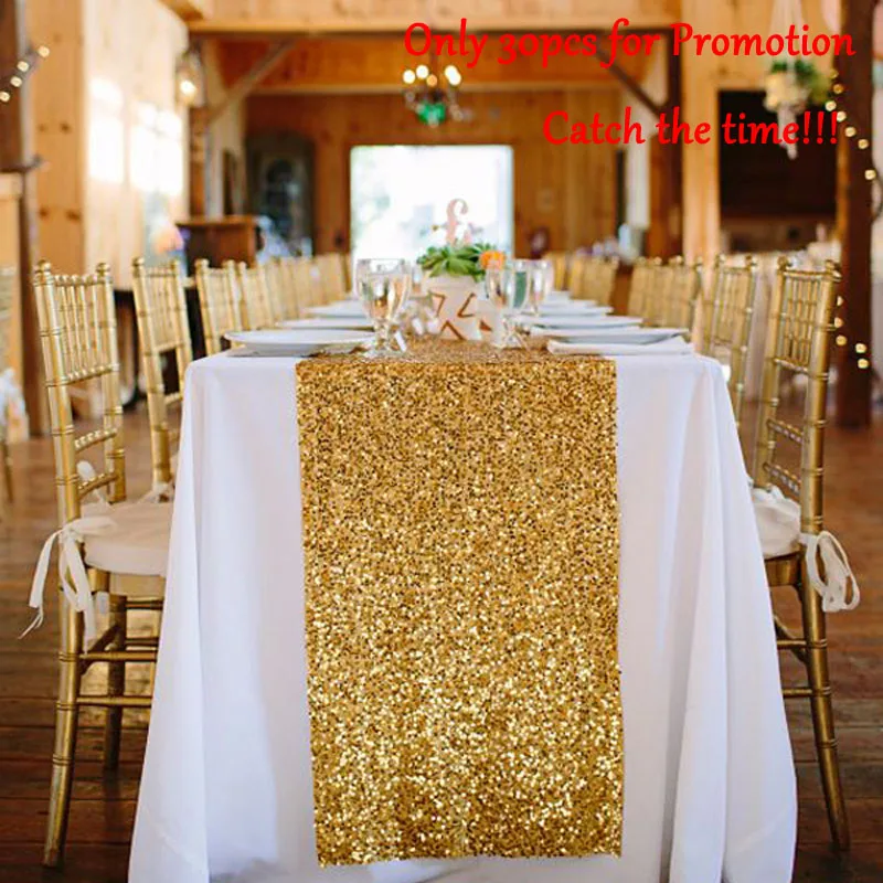 Sequin Table Runners Gold 12 by 72in Glitter Gold Table Runner Gold Event Party Supplies Fabric