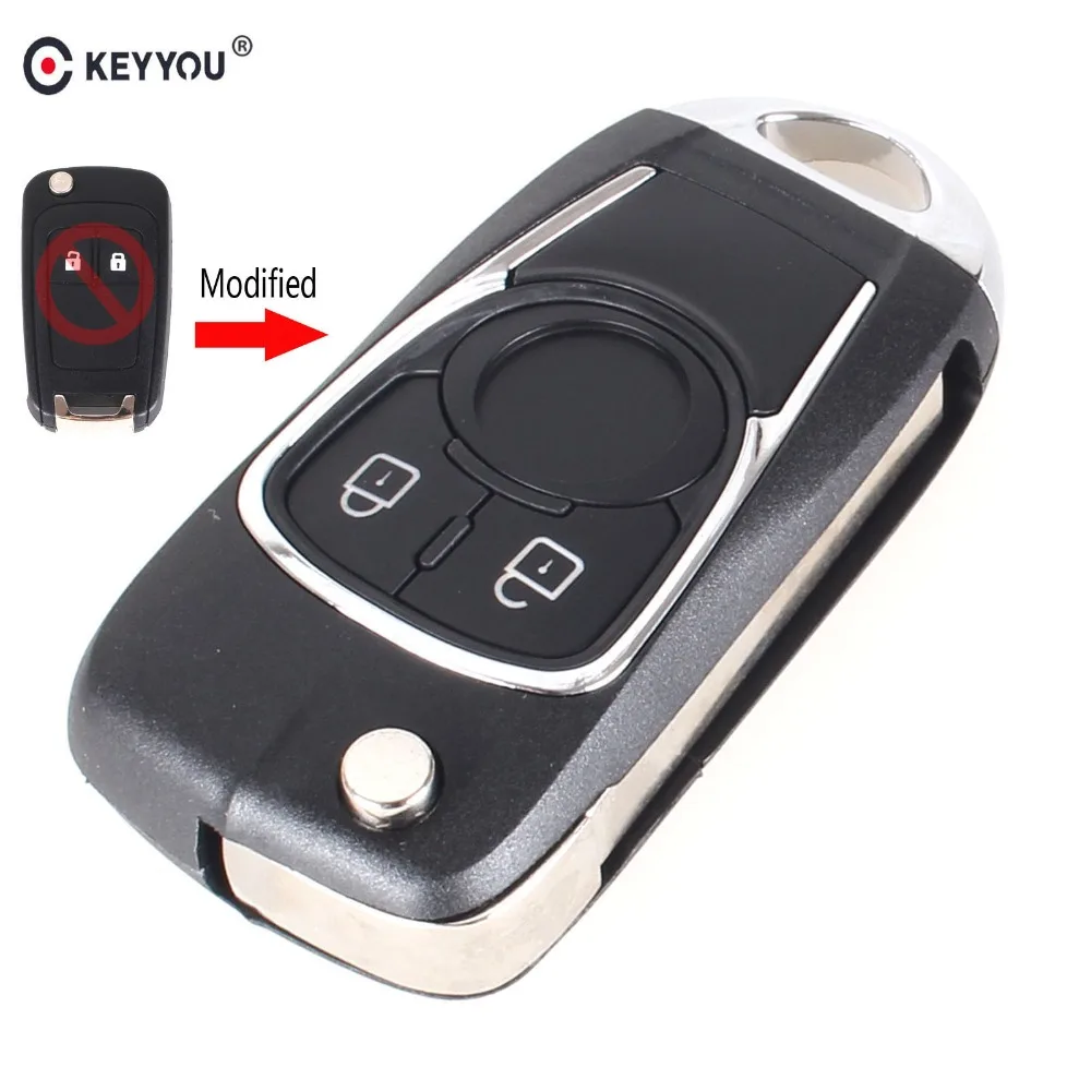 

KEYYOU 10pcs/lot 2 Buttons Modified Flip Remote Key Shell For Chevrolet Volt Cruze Spark Sonic Malibu Equinox Fob Car Key Case