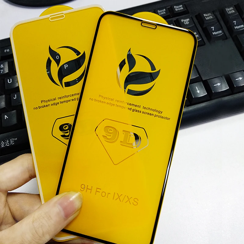 9D Full Cover Edge Tempered Glass On For iPhone 8 Plus 7 XR Protector Screen Glass For iPhone XS MAX 6 6s 7 Plus Protective Film (4)