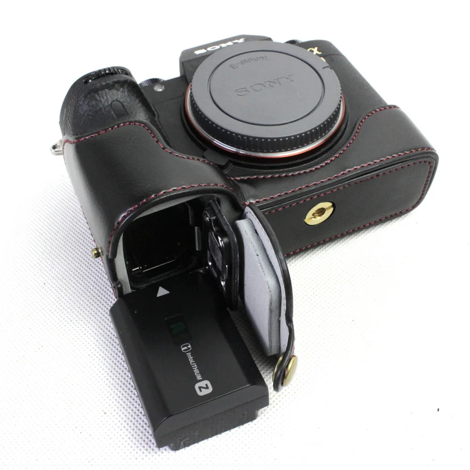 Высокое качество из искусственной кожи Камера база половина тела Камера чехол для sony alpha a9 ILCE-9 Батарея предохранение от отверстия Камера сумка