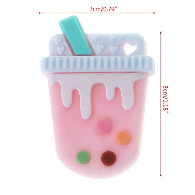 Silicone Beads DIY Teething Baby Teether Milky Tea Cute Oral Care Bite Chew Newborn Safe Food Grade Crafts Pendant Necklace