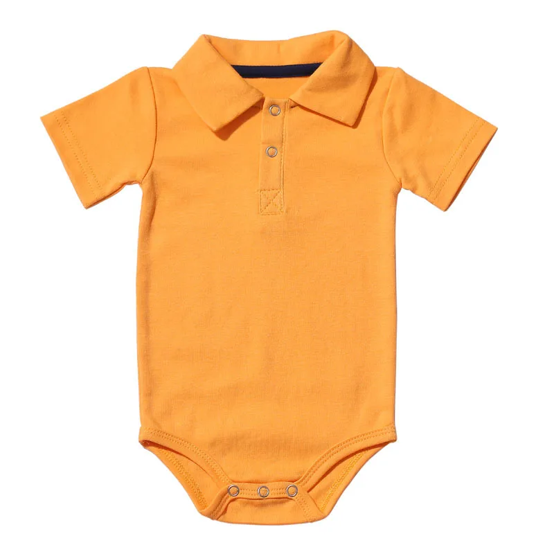 JooNeng Baby Newborn Boy Organic Cotton Romper Infant Polo Short Sleeve One Piece Outfit