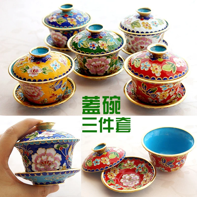 

100% Handmade Vintage Cloisonne Tea Blow Cups Home Decor Pretty Gift Chinese Style