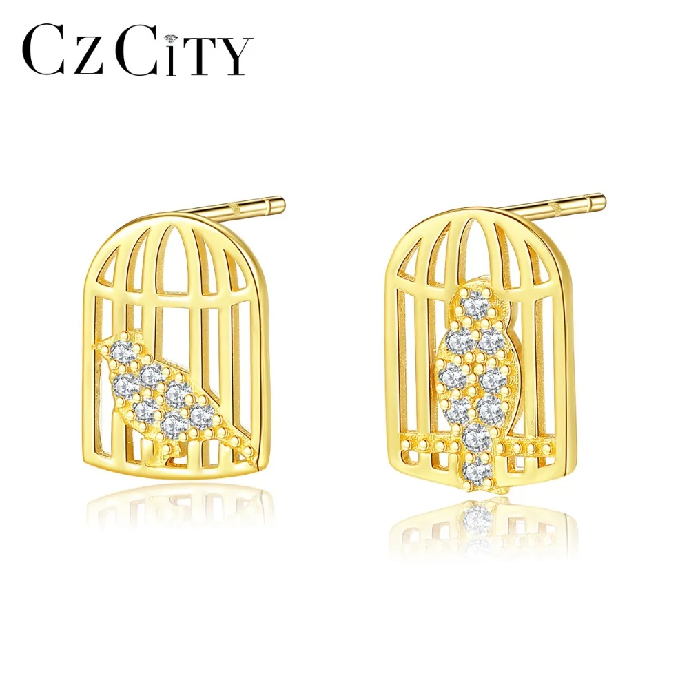 CZCITY Новое поступление 18K золото Цвет закрытые сандалии Серьги-гвоздики в виде