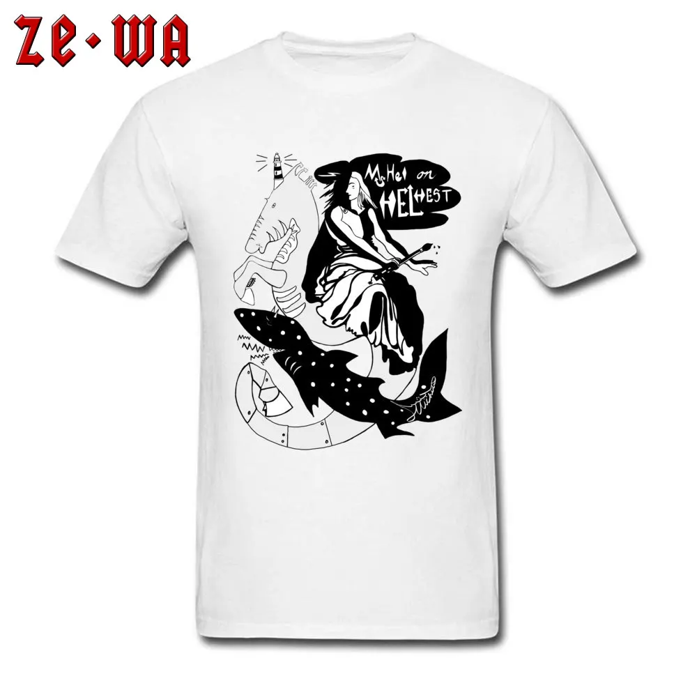 Ms.Hel on Helhest O Neck T-Shirt Summer Tees Short Sleeve Slim Fit 100% Cotton Fabric Custom T Shirt Slim Fit Men Ms.Hel on Helhest white