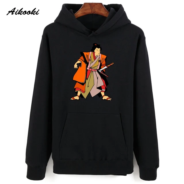 Aikooki Japanese Samurai Hoodies Men Brand Designer Males Sweatshirt