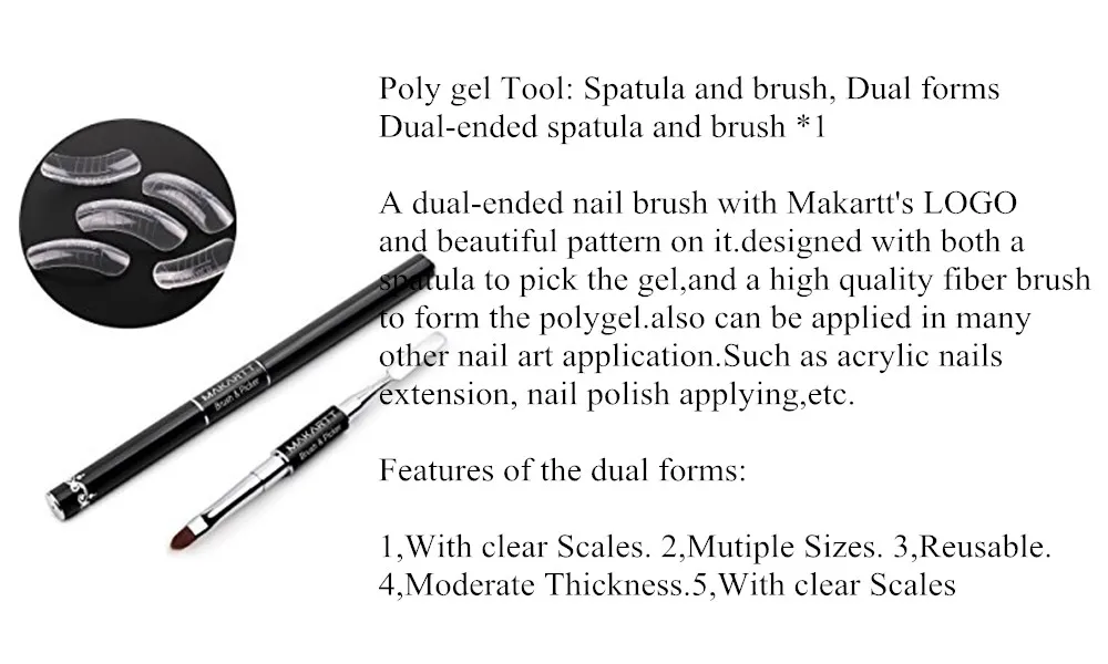 Extensão do Unha Técnico de Unhas Kit de Gel Makartt Poli Construtor Realce Tudo-em-um Cristal Francês Builder Kit 11 Peças Gel 10 tudo-em-um cristal francês gel builder kit 11 peças