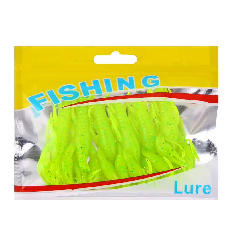 Soft Lure Bait Medium Shrimp 8.5cm/5.7g 6/pcs Lure Bait Silicone Lobster Bionic Fish Bait Fishing Tackle jooyoo