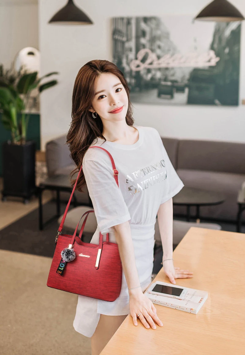 Women European Handbags Lady Fashion Hairball Crossbody Shoulder Bags Female Leather Messenger Bag Bolsa Top-Handle Purse SS7234 (15)