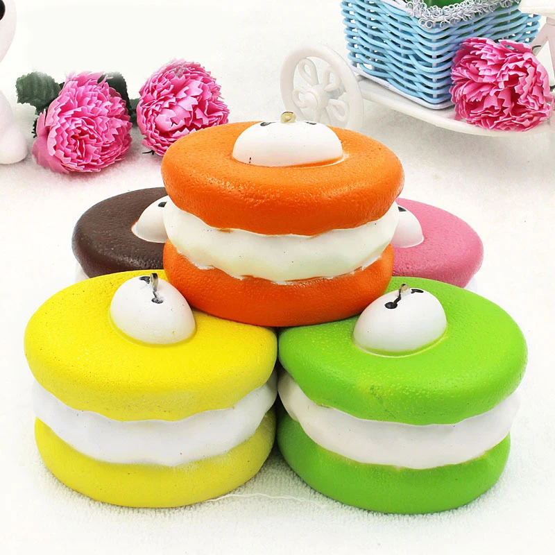 الملونة Squishies ماكارونس Kawaii بطيء ارتفاع حلية هاتف المحمول الأشرطة جامبو ضغط لعب للأطفال الهدايا