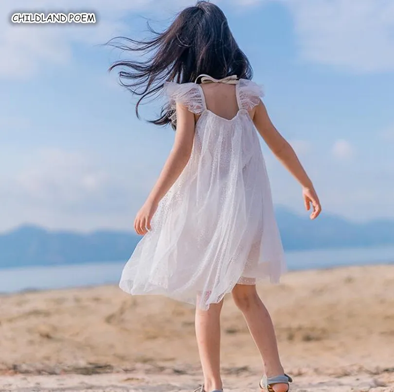 Платье для девочек; летние кружевные Детские платья для девочек; детское платье принцессы с оборками и рукавами; Одежда для маленьких девочек; платье для маленьких девочек