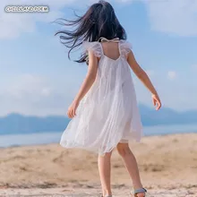 Платье для девочек; летние кружевные Детские платья для девочек; детское платье принцессы с оборками и рукавами; Одежда для маленьких девочек; платье для маленьких девочек