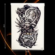 1PC Hot Sexy Men Women Mechanical Arm Sleeve Tattoo Body Art Temporary Tattoo Sticker Waterproof Fake Tatoo Rose Robot Arm B489