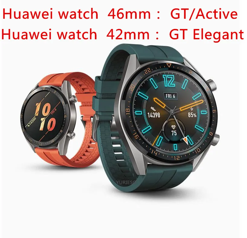 50 шт 20 мм 22 спортивный ремешок для часов Huawei GT 42 46 Активный/Элегантный силиконовый