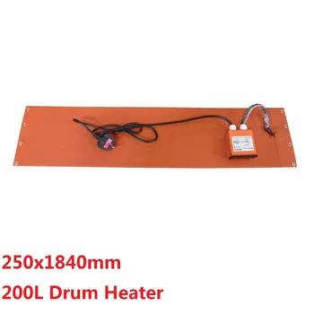 

220v 2000w 250*1840*1.5mm Silicone Oil Drum Heater Digital Thermostat on Wire 2000mm Lead Wire